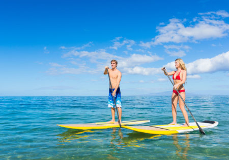Paddleboarding is a growing sport in Maui.